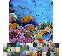 Sanilo Tapis de Douche 53 x 53 cm, Tapis de Bain Antidérapant pour la Douche et la Baignoire, Tapis Antidérapant Lavable en Machine et Résistant aux Moisissures (Ocean)