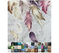 Sanilo Tapis de Douche 53 x 53 cm, Tapis de Bain Antidérapant pour la Douche et la Baignoire, Tapis Antidérapant Lavable en Machine et Résistant aux Moisissures (Plumes)