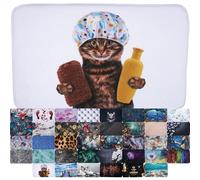 Sanilo Tapis de Salle de Bain, Grande sélection de Beaux Tapis de Douche, Absorbant, Antidérapant, Très Doux, Sèche Rapidement, Lavable (Shower Cat, 50 x 80 cm)