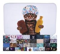 Sanilo Tapis de Salle de Bain, Grande sélection de Beaux Tapis de Douche, Absorbant, Antidérapant, Très Doux, Sèche Rapidement, Lavable (Shower Cat, 70 x 110 cm)