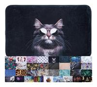 Sanilo Tapis de Salle de Bain, Grande sélection de Beaux Tapis de Douche, Absorbant, Antidérapant, Très Doux, Sèche Rapidement, Lavable (Cool Cat, 70 x 110 cm)