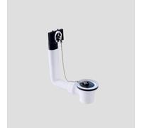 SANIT 32.A02.00.0099 Kit d'écoulement et de trop-plein (bassin fonctionnel, complet avec bonde d'écoulement G1 1/2, tamis, bouchon + chaîne) Blanc