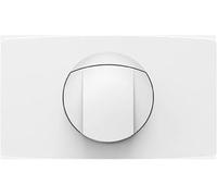 Sanit Plaque de Chasse d'eau en Plastique pour réservoir encastré CC-120-L-FO-2V-L 16.021.01.0000, Blanc