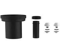 Sanit 180 mm, Couleur Blanche, Convient pour WC Mural, 45 mm Tuyau d'évier + raccord DN 90 58.931.00.000, Noir, 19cm