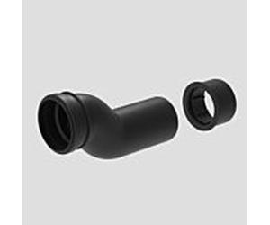 Sanit WC coude de raccordement 5893600000 divisé par 50 mm, noir, DN 90/100