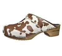 Sanita Casper | Sabots fermés | Produit Original Fabriqué à la Main pour Homme | Sabots en Cuir avec Semelle en Bois | Vache Marron | 42 EU