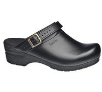 Sanita Flex klompen, 38, zwart, open met riempje, maat 39