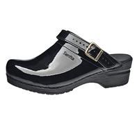 Sanita Freya | Sabots Ouvert | Produit Original Fabriqué à la Main pour Femme | Assise Plantaire de Forme Anatomique avec Mousse Souple | Bride de Talon réglable | Noir | 38 EU