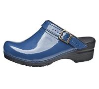 Sanita Freya | Sabots Ouvert | Produit Original Fabriqué à la Main pour Femme | Assise Plantaire de Forme Anatomique avec Mousse Souple | Bride de Talon réglable | Bleu | 42 EU