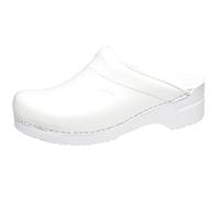 Sanita Karl PU | Sabots Ouvert | Produit Original Fabriqué à la Main pour Homme | Assise Plantaire de Forme Anatomique avec Mousse Souple | Blanc | 43 EU
