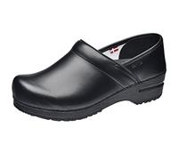Sanita Professional PU Cuir | Sabots fermés | Produit Original Fabriqué à la Main pour Homme | Assise Plantaire de Forme Anatomique avec Mousse Souple | Noir | 43 EU