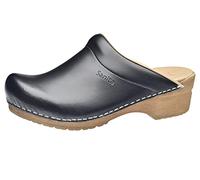Sanita Sandra | Sabots Ouvert | Produit Original Fabriqué à la Main pour Femme | Assise Plantaire de Forme Anatomique avec Mousse Souple | Noir | 39 EU
