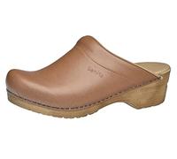 Sanita Sandra | Sabots Ouvert | Produit Original Fabriqué à la Main pour Femme | Assise Plantaire de Forme Anatomique avec Mousse Souple | Marron Clair | 37 EU