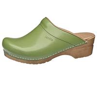 Sanita Sandra | Sabots Ouvert | Produit Original Fabriqué à la Main pour Femme | Assise Plantaire de Forme Anatomique avec Mousse Souple | Vert | 42 EU