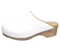 Sanita Sandra | Sabots Ouvert | Produit Original Fabriqué à la Main pour Femme | Assise Plantaire de Forme Anatomique avec Mousse Souple | Blanc | 37 EU