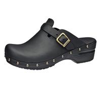 Sanita Sanila | Sabots Ouvert | Produit Original Fabriqué à la Main pour Femme | Assise Plantaire de Forme Anatomique avec Mousse Souple | Noir | 38 EU