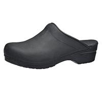 Sanita Sonja en Cuir huilé | Sabots Ouvert | Produit Original Fabriqué à la Main pour Femme | Assise Plantaire de Forme Anatomique avec Mousse Souple | Noir | 41 EU