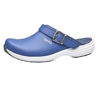 Sanita Wave Carbon | Sabots Ouvert | pour Femme | Semelle extrêmement antidérapante avec Niveau SRC | Assise Plantaire de Forme Anatomique avec Mousse Souple | Bride de Talon | Bleu | 39 EU