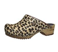 Sanita Wood Caroline Open, Sabots femme - Marron (Léopard marron), 41 EU