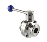 Sanitaire SS304 Sanitaire Économique 51 mm/45 mm/38 mm/32 mm/25 mm/19 mm Vanne papillon en acier inoxydable 316 (32 viroles 50.5 ss304)