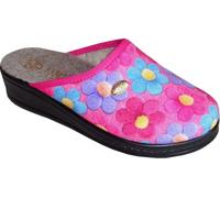 Sanital Light : Chausson chaud en tissu pour femme. Parfait pour la maison, Fleurs roses, 37 EU