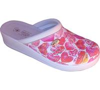 Sanital Light - Mule pour Famme en Cuir pour la Maison - 1350 - Coeurs Rouges 38