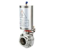 Sanitary Pneumatic Actuator Butterfly Valve Stainless Steel Tri Clamp Butterfly Valve Single-Acting Food Mechanical Equipment(Model 3-DN50)