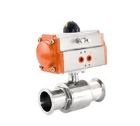 Sanitary Pneumatic Clamp Ball Valve Stainless Steel Double Acting Q611F-16P Pneumatic Quick Mounted Ball Valves(32mm)