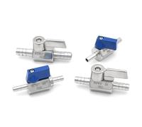 Sanitary Stainless Steel 304 Mini Ball Valve 7mm 8mm 10mm 12mm Hose Barb Homebrew 2 Way Gas Water Oil(7mm x 7mm,Blue Handle)