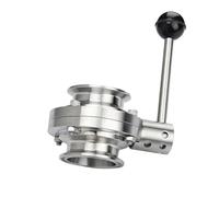 Sanitary Tri Clamp Butterfly Valve, Big Heavy Type, SS304 Stainless Steel, OD45, OD51 K, 64 Homebrew, 1.5 "2"(OD 51 x Clamp 64,SS304)