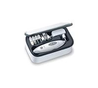 Sanitas SMA 35 Set De Manucure/pédicure Ã‰lectrique | Avec 7 Embouts Professionnel Pour Le Soin Des Ongles | Blanc/argent