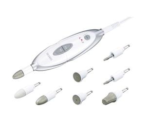 Sanitas SMA 35 Set De Manucure/pédicure Ã‰lectrique | Avec 7 Embouts Professionnel Pour Le Soin Des Ongles | Blanc/argent