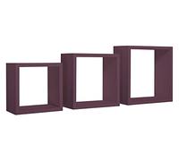 SANITEC Cauchemar étagères Mural, Bois, Violet Aubergine, 15.5 x 35 x 35 cm