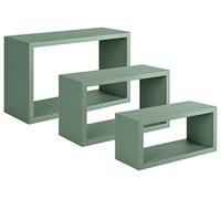 SANITEC Kit 3 étagères murales Moderne 15.5x45x27 cm Verde Acqua Marina