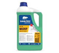 Sanitec, Washup Citron vert, nettoyant liquide pour le lavage manuel de la vaisselle, dégraisse à fond et libère un parfum frais qui élimine les mauvaises odeurs, fabriqué en Italie, 5000 ml