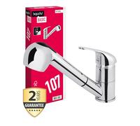 Sanitop-Wingenroth 78112 1 Mitigeur monocommande pour évier avec douchette, Tiado avec rinceur à Vaisselle