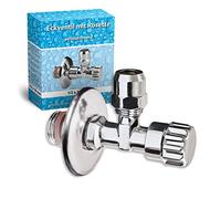 Sanitop-Wingenroth Robinet à 6 angles 19509 | 1/2 pouce | Autoscellant | Raccord de raccordement | Robinet | Chromé