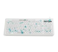 SaniType Clavier lavable à surface plate avec interrupteur marche/arrêt (blanc) (USB) | KBSTRC106SC-W