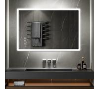 SANIVERRE BOLEO Miroir LED Lumineux 80 x 120 cm réversible (2100 LMS) Fonctions tactiles : intensité & Couleur réglables + antibuée - Miroir Salle de Bain