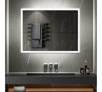 SANIVERRE BOLEO Miroir LED Lumineux 90 x 120 cm réversible (2100 LMS) Fonctions tactiles : intensité & Couleur réglables + antibuée - Miroir Salle de Bain