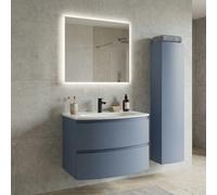 SANIVERRE Ensemble Meuble Vasque 70 cm +1 Colonne Bleu-Mer Collection Salle de Bain ARMONIA