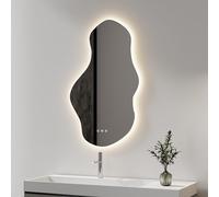 SANIVERRE Miroir LED Lumineux 60 x 100 cm réversible (2100 LMS) Tactile : antibuée + intensité et Couleur réglables - Collection Salle de Bain Onda