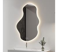 SANIVERRE Miroir LED Lumineux 80 x 120 cm réversible (2100 LMS) Tactile : antibuée + intensité et Couleur réglables - Collection Salle de Bain Onda