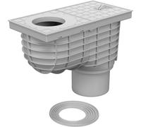 SaniVia Canal d'égout inférieur D110 - Tuyau de Pluie DN 110 - avec clapet Anti-Odeur - Gris