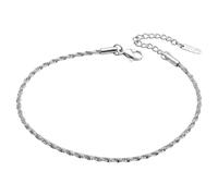 Sanixa Karma NH10151189 Bracelet de cheville doré ou argenté 21,5 cm en acier inoxydable imperméable hypoallergénique moderne bijoux de cheville vacances plage soirée accessoires femme