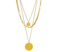 Sanixa Karma NH10311727 - Collier superposé pour femme - Or - 3 chaînes en acier inoxydable - Cadeau pour elle - Dans une boîte à bijoux - Imperméable - Hypoallergénique - Inoxydable