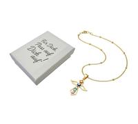 Sanixa Karma NH10588577 Collier avec ange gardien pour femme en acier inoxydable doré 50 cm avec boîte cadeau Chaîne talisman moderne pour femme Fermoir mousqueton hypoallergénique étanche