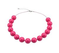 Sanixa Karma NH11075183 Collier XL avec perles en acrylique rouge, vert, rose ou violet pour femme Collier réglable moderne avec fermoir mousqueton, 45 x 1,7 cm, Perles acryliques Perles artificielles