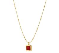 Sanixa Karma NH11277410 Collier avec pendentif Femme Or Acier Inoxydable Plaqué Or Rouge Noir ou Blanc 40 cm Chaîne Réglable Moderne Collier Femme Fermoir Mousqueton Imperméable Hypoallergénique, 40 x