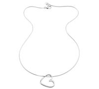 Sanixa Karma NH11440628 Collier pour femme en forme de cœur argenté ou doré 40 cm Chaîne en acier inoxydable Chaîne en forme de cœur pour femme moderne Collier en acier inoxydable Cadeau pour elle, 40